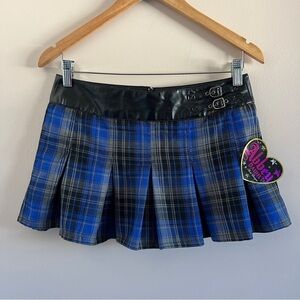 Abbey Dawn by Avril Lavigne Blue Plaid Mini Skirt — Size 3, NWT